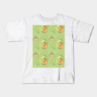 Fox and cottage green and brow Kids T-Shirt